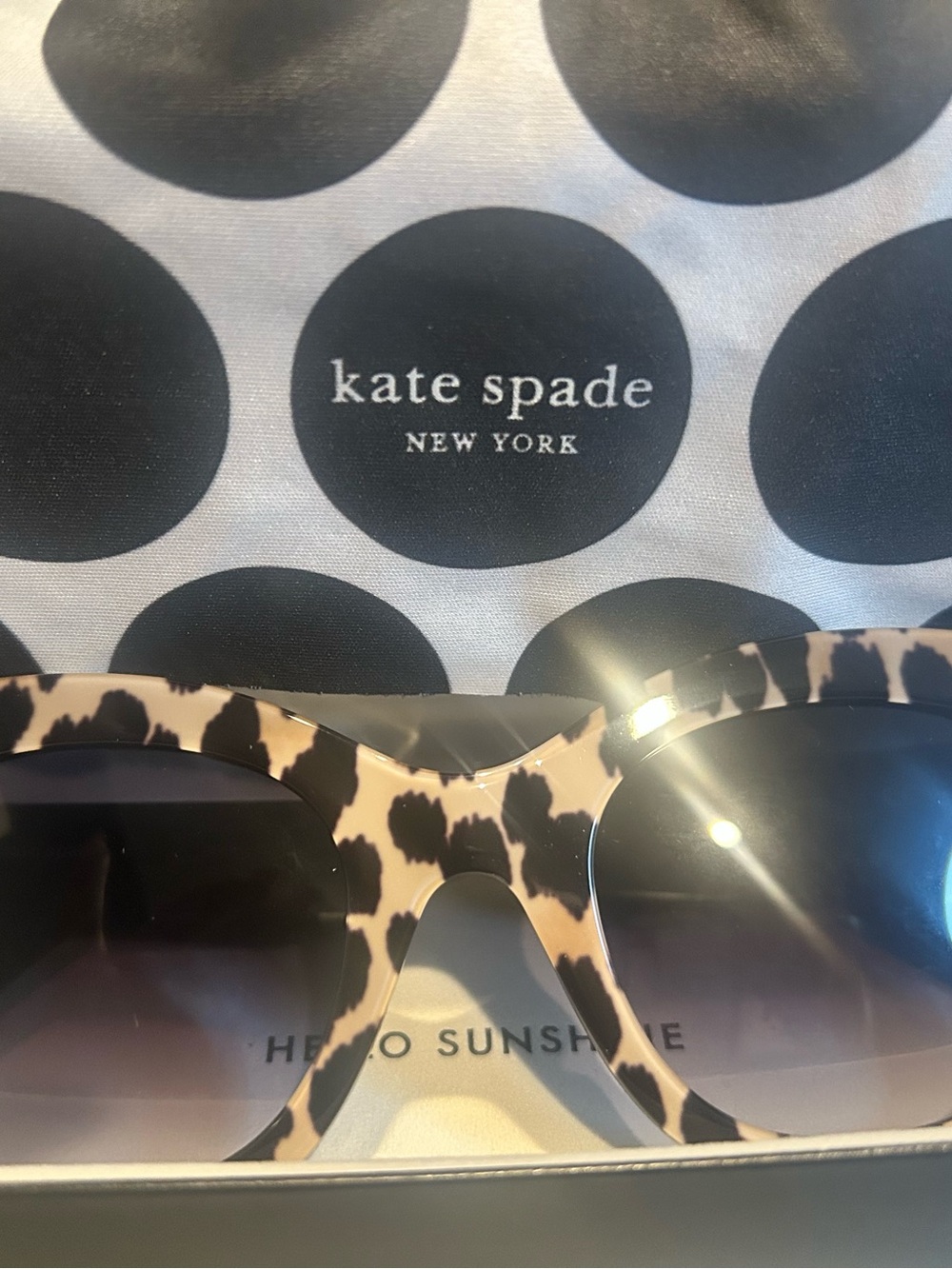 kate spade Leopard-Print Beige and Black Sunglasses